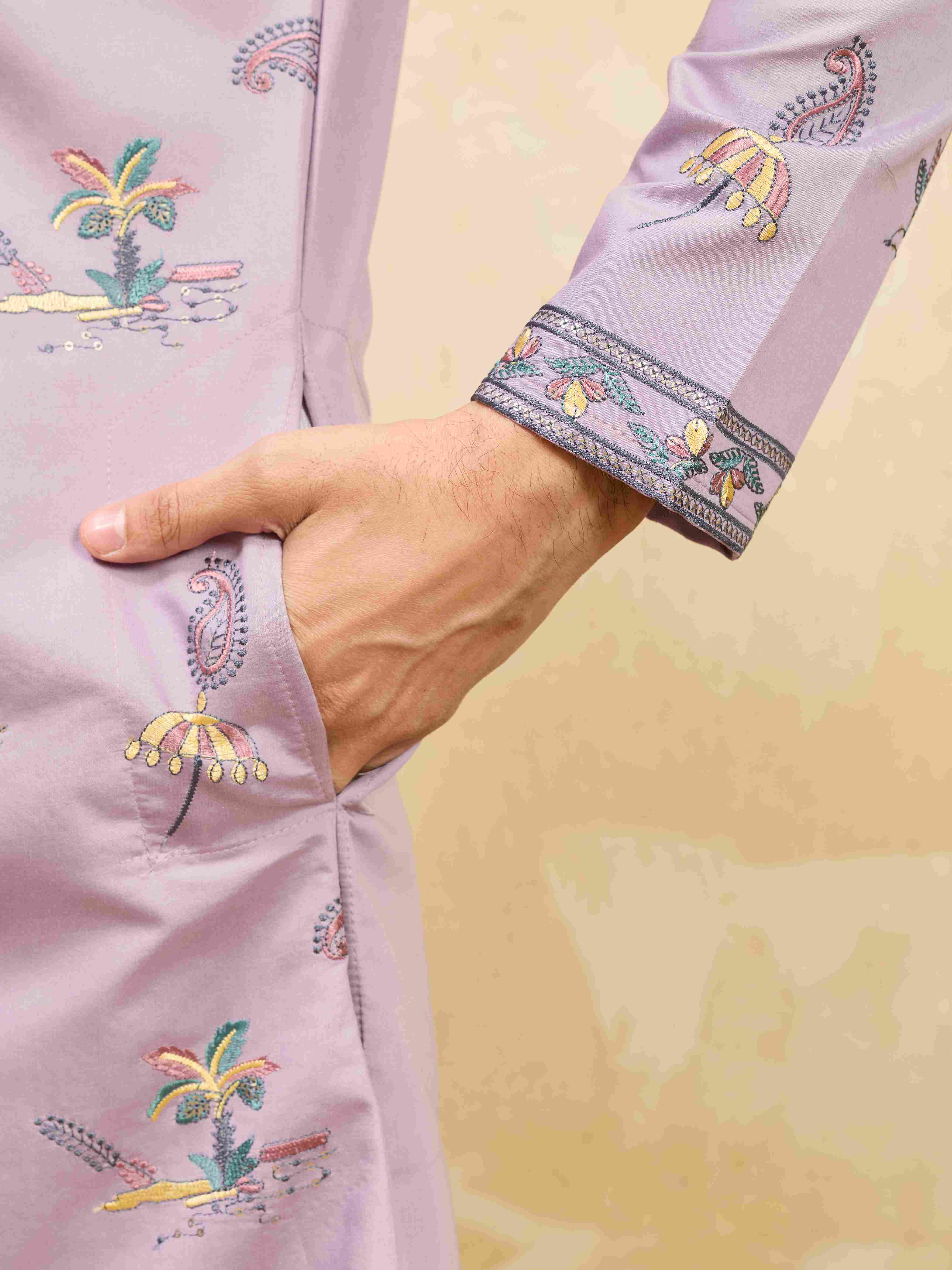 Trendy Ethnic Purple Kurta For Men