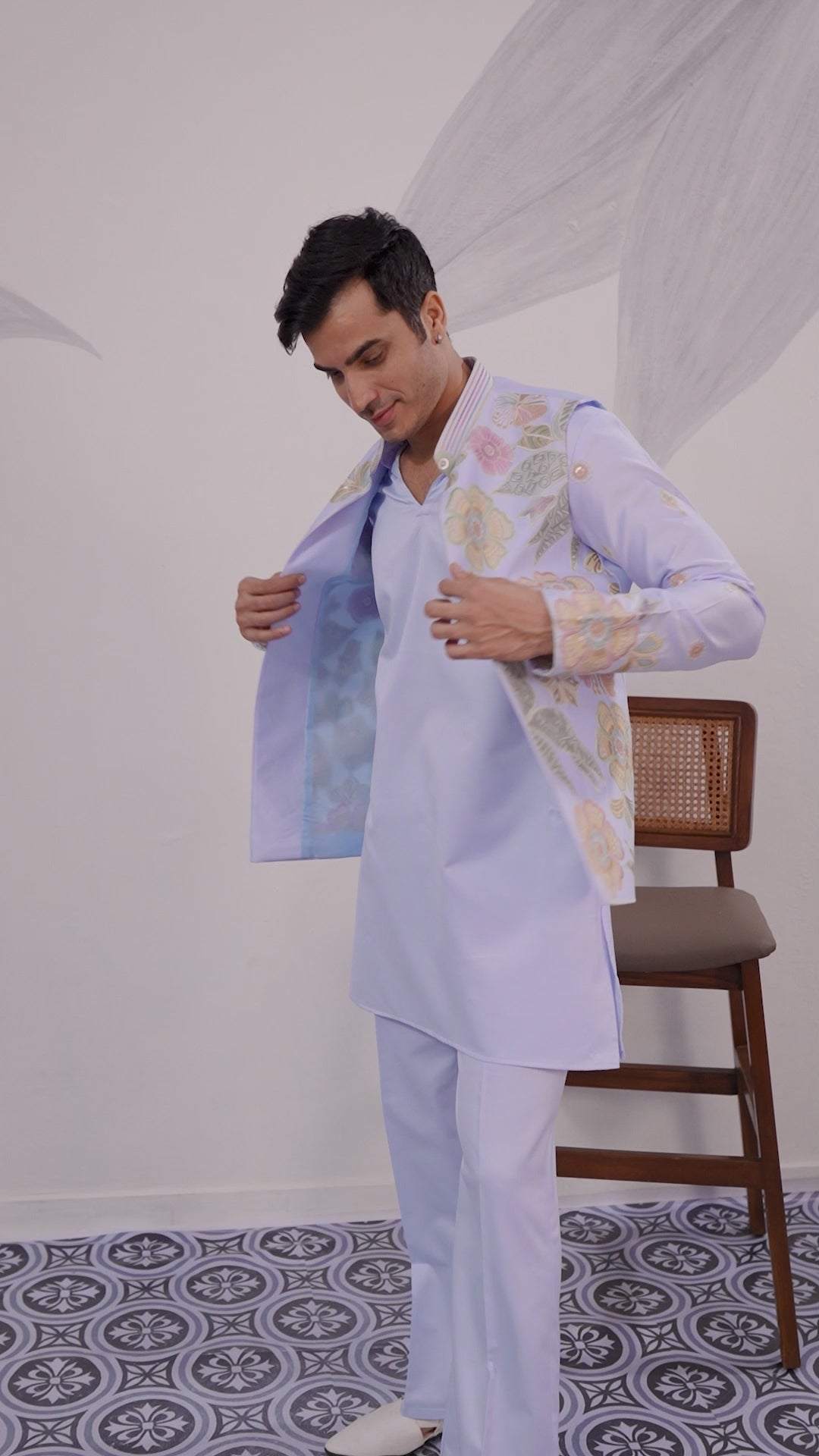 Luxury Carnival Function Special Mens Wear Koti Kurta Set