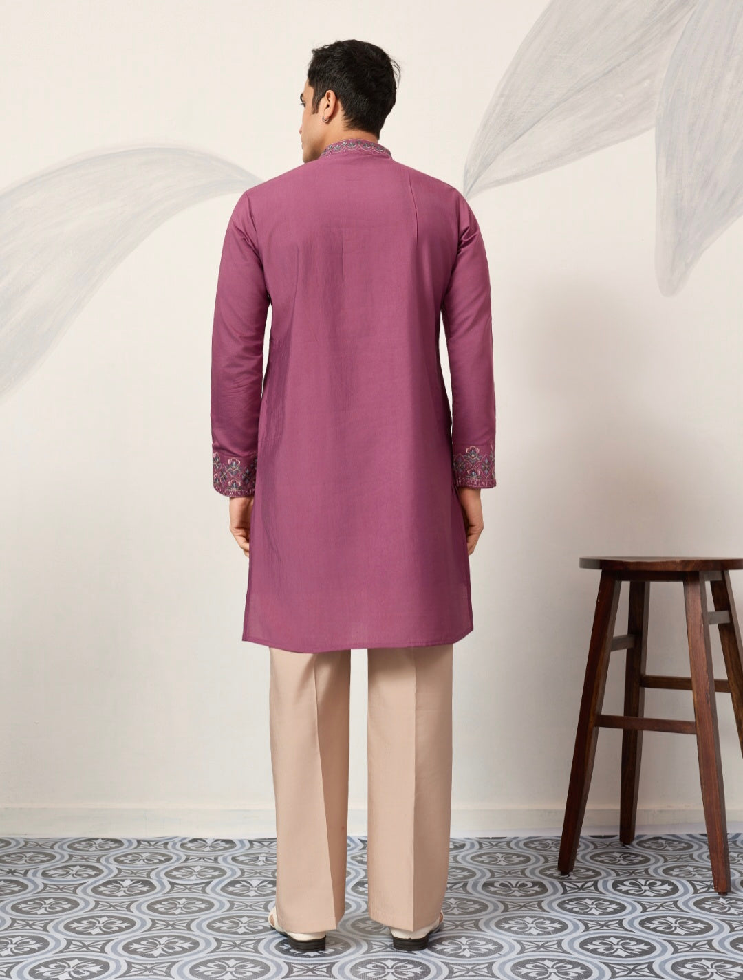 Trendy Pink Color Kurta with Dupatta for Mens Wear