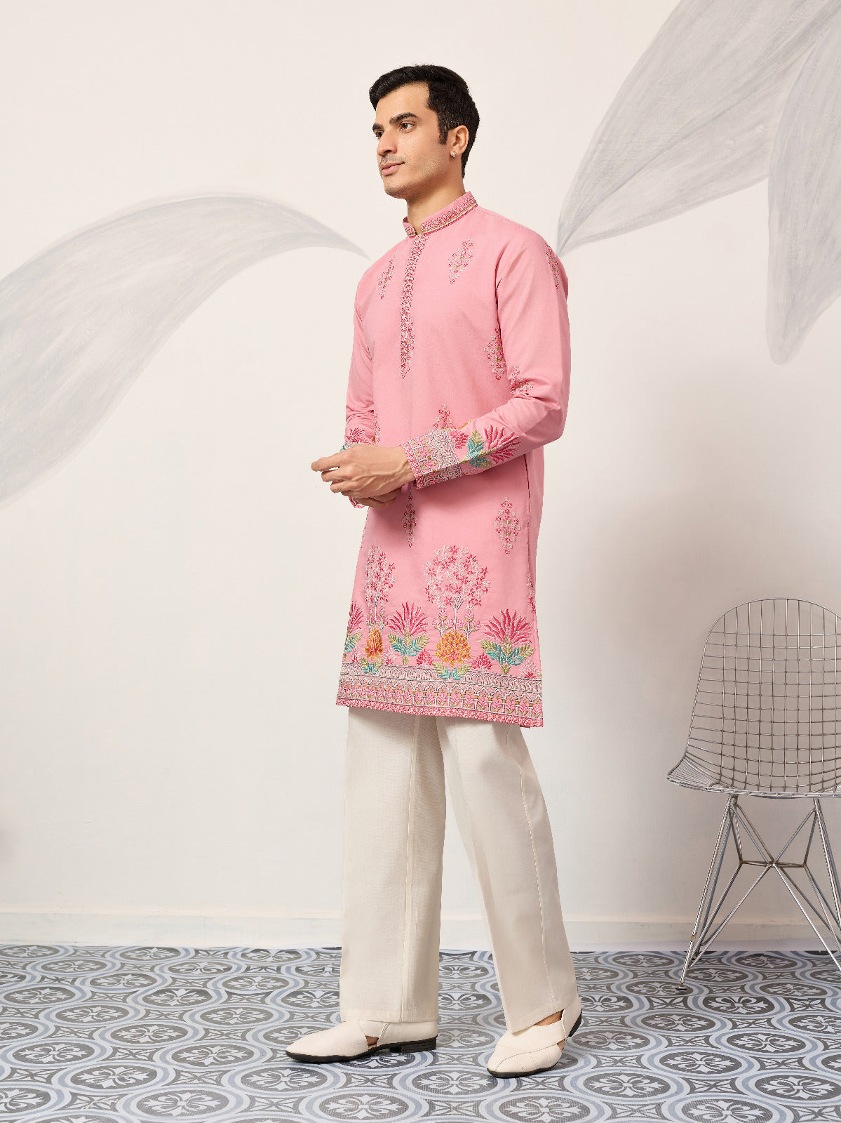New Stylish Trendy Pink Color Kurta for Mens Wear