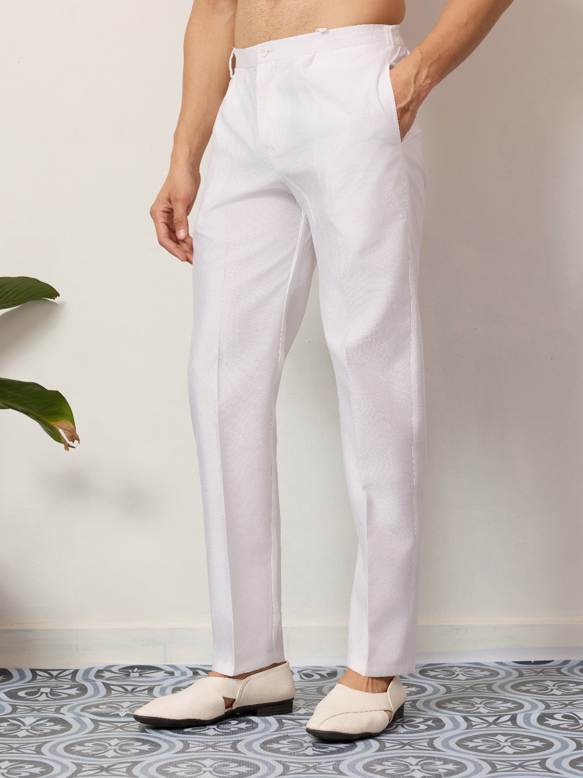 Elegant Wedding Special White Koti Kurta Pajama Set