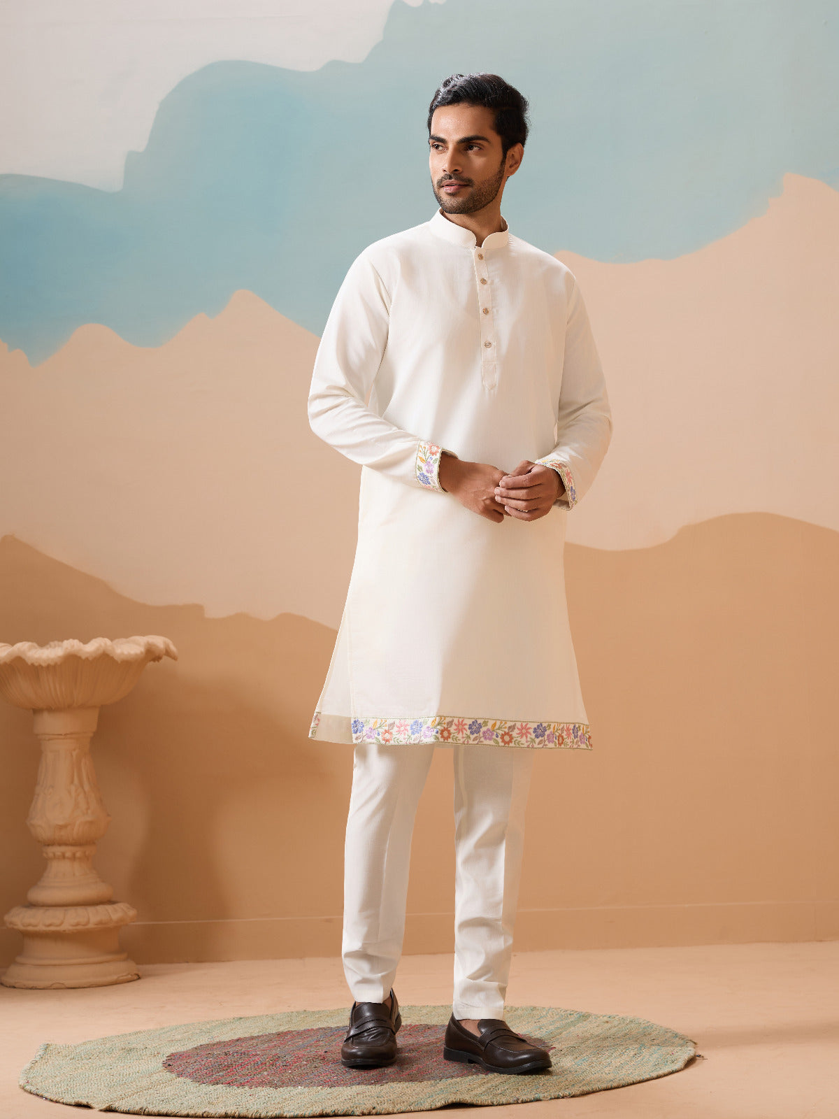 Traditional Mens Wear Kurta Koti Pant Outfit for Weddings