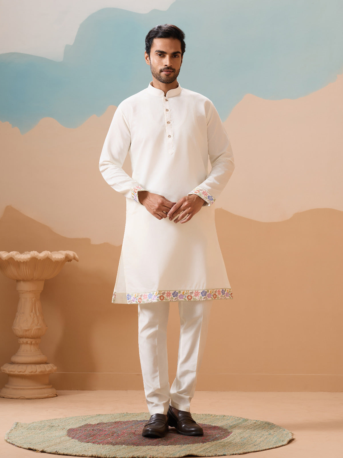 Traditional Mens Wear Kurta Koti Pant Outfit for Weddings