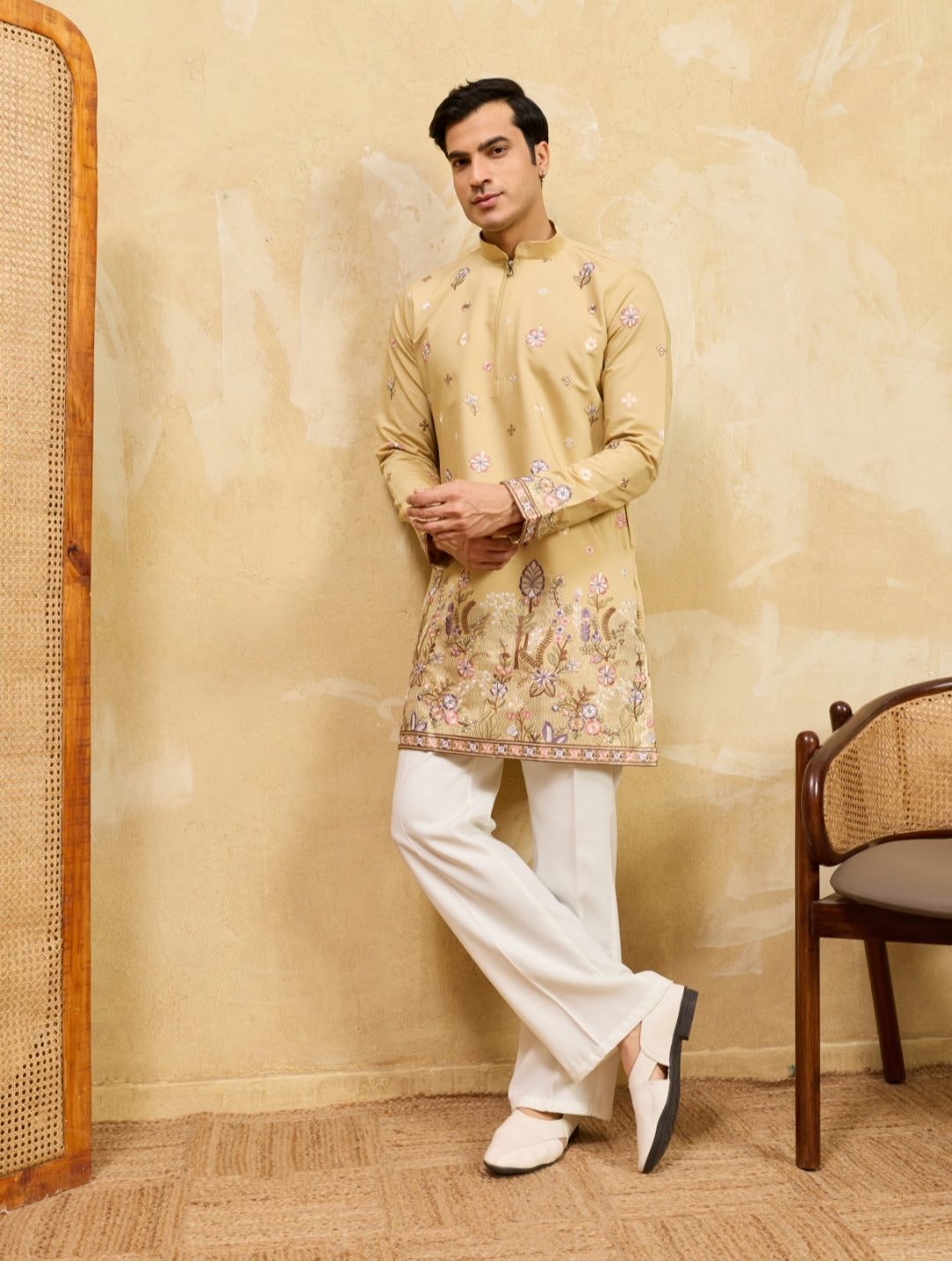 Elegant Yellow Embroidered Kurta Set