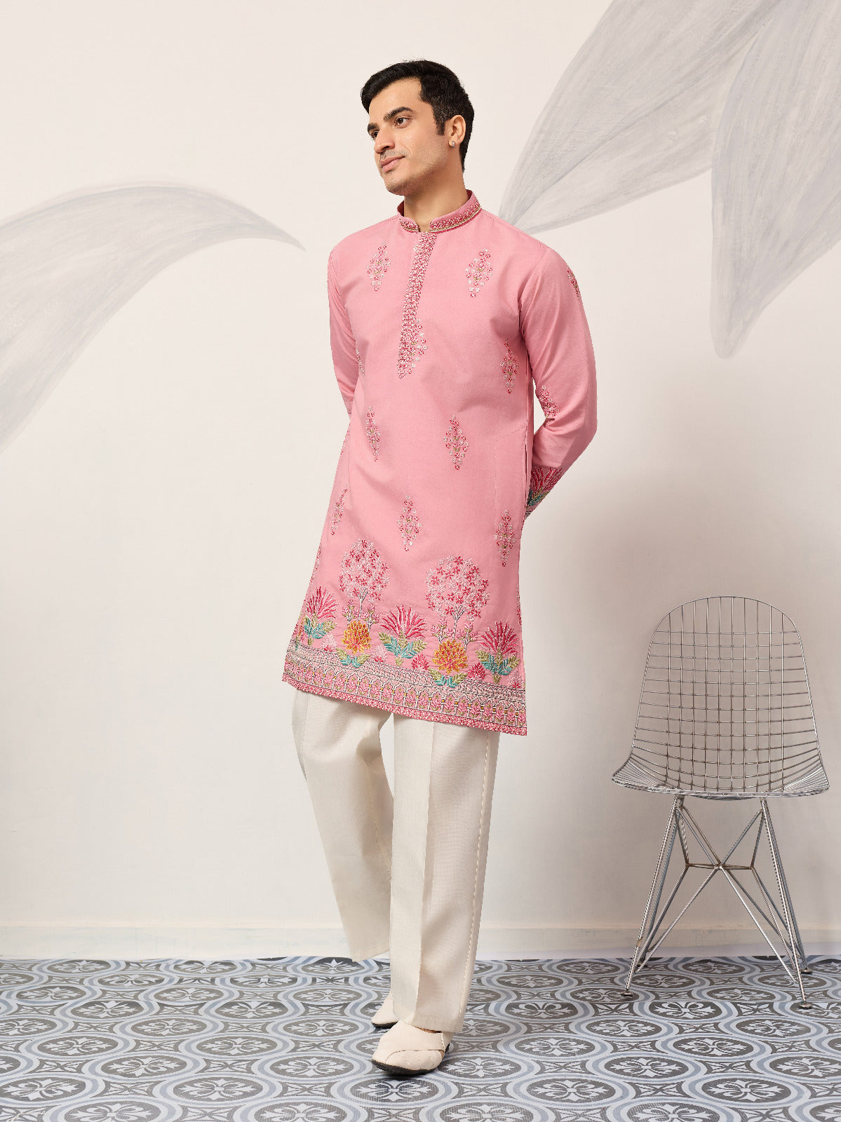 New Stylish Trendy Pink Color Kurta for Mens Wear