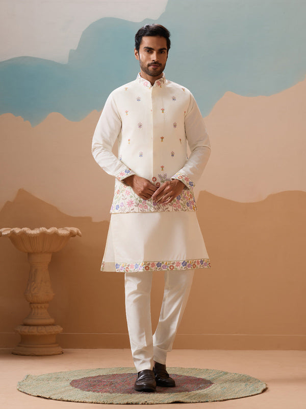 Traditional Mens Wear Kurta Koti Pant Outfit for Weddings