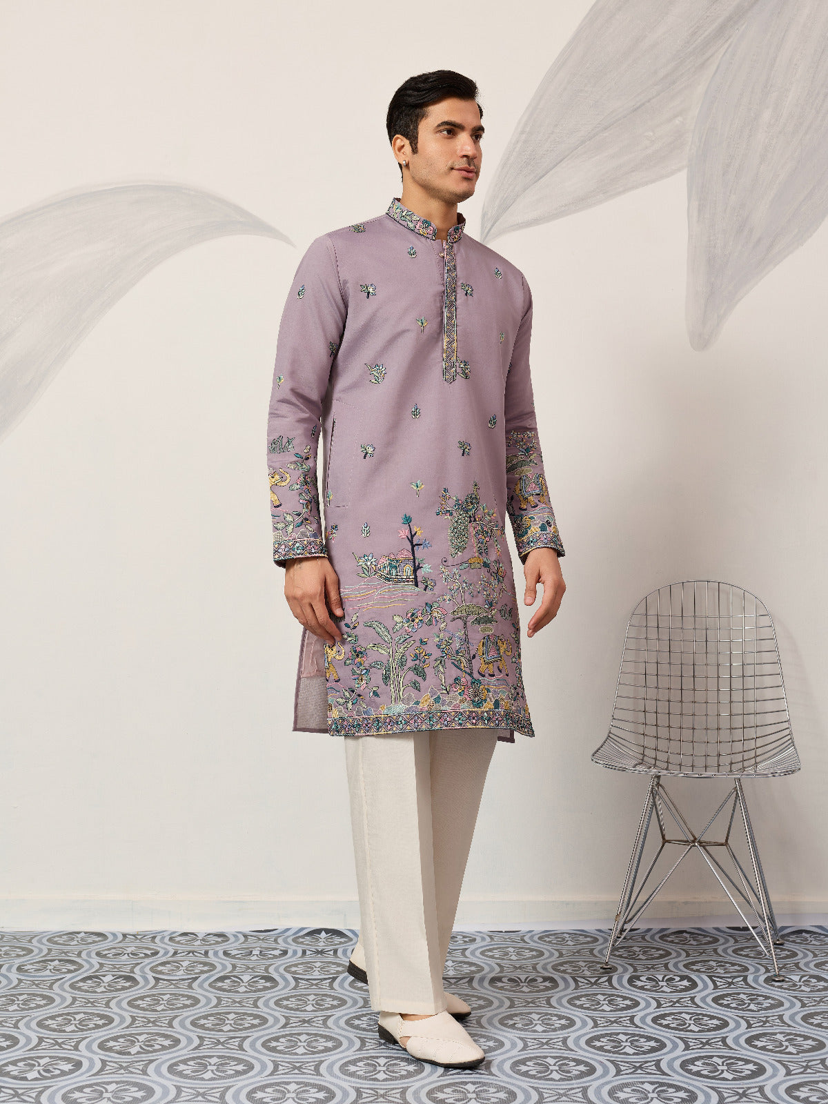 Traditional Purple Wedding Kurta for Mens Wear