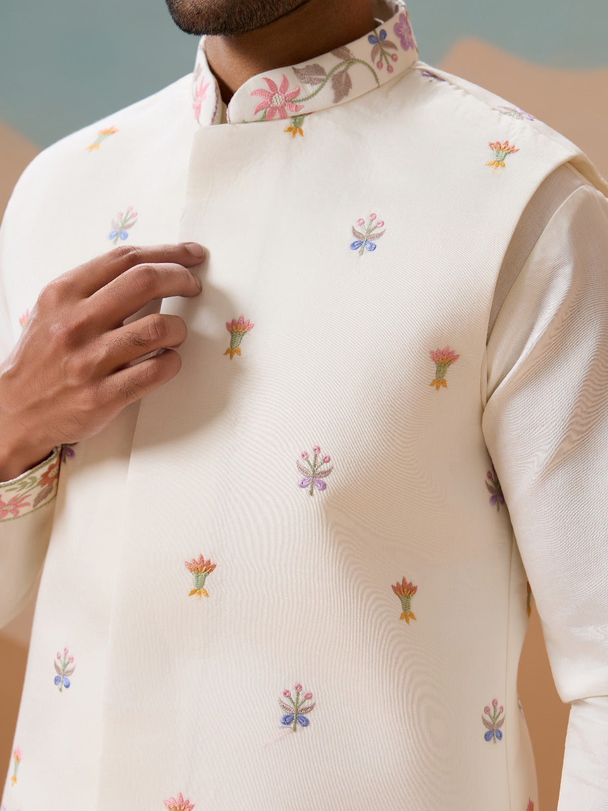 Traditional Mens Wear Kurta Koti Pant Outfit for Weddings