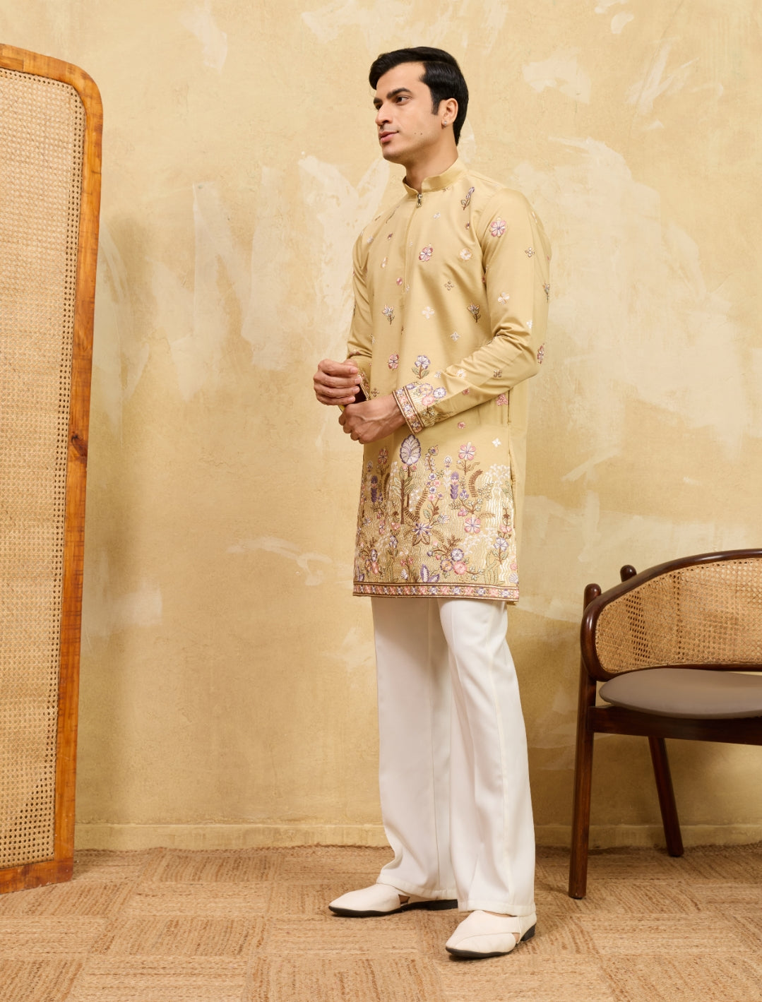 Elegant Yellow Embroidered Kurta Set